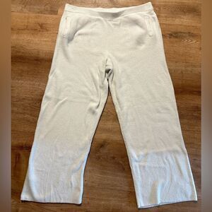 Barefoot Dreams Women's CozyChic Lite Welt Pocket Ribbed Pant White Size 1X